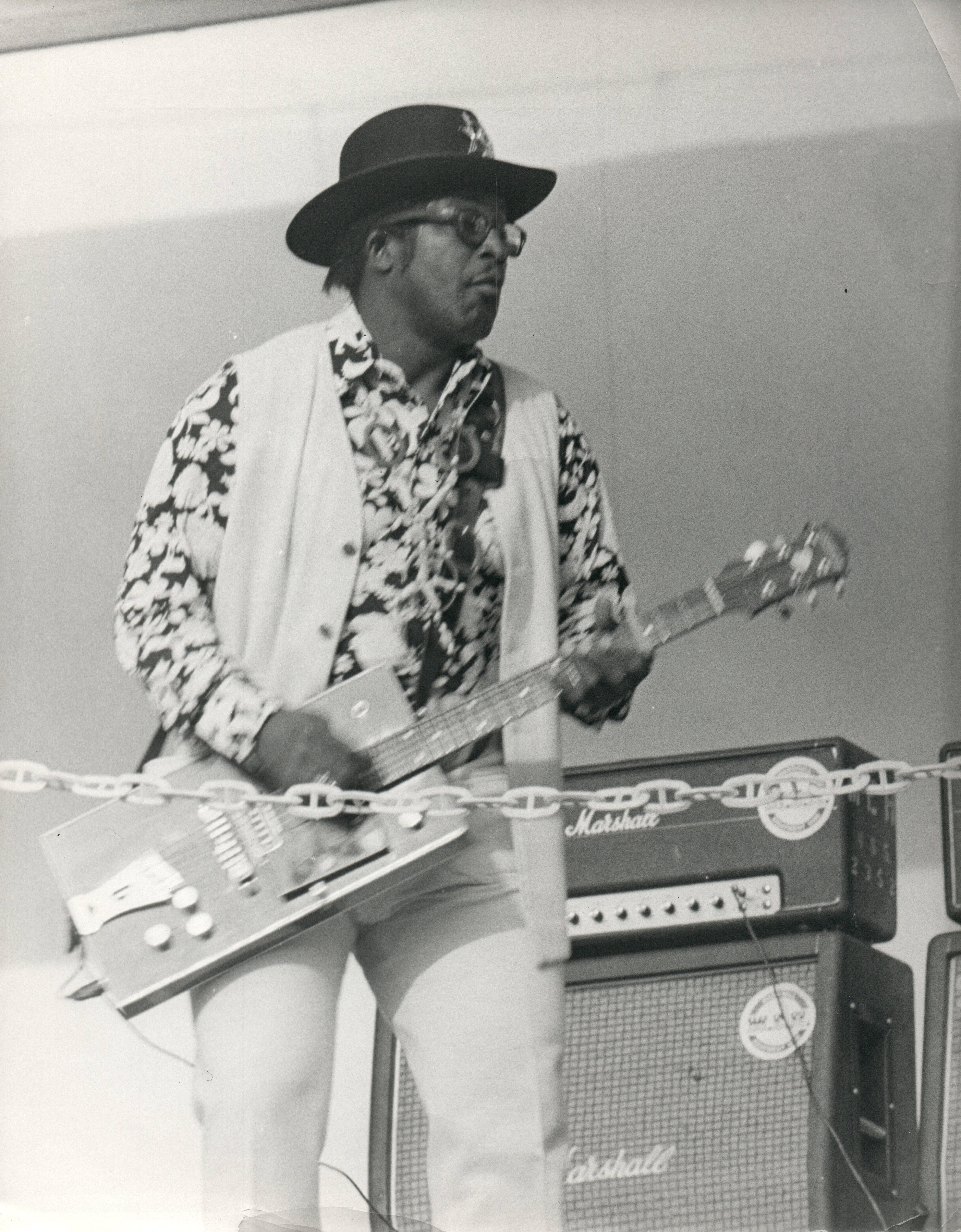 Unknown Black and White Photograph - Bo Diddley in Concert Vintage Original Photograph