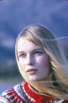 Vintage Mia Farrow in the Wind Fine Art Print