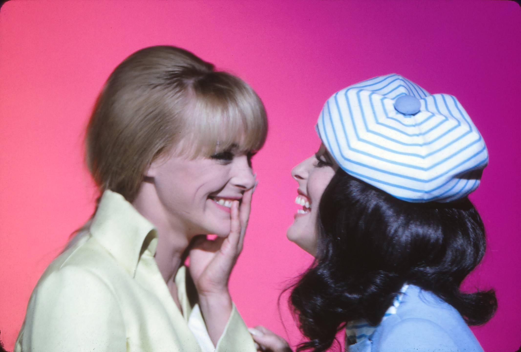 Unknown Color Photograph - Sharon Tate and Elke Sommer in Bright Colorful Portrait Fine Art Print