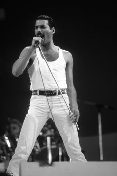 Vintage Freddie Mercury Singing on Stage Fine Art Print