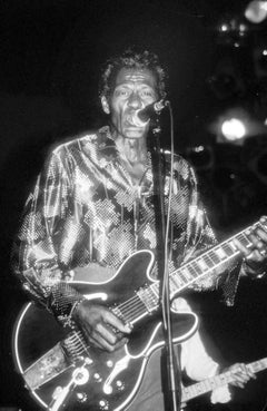 Vintage Chuck Berry Performing on Stage Fine Art Print