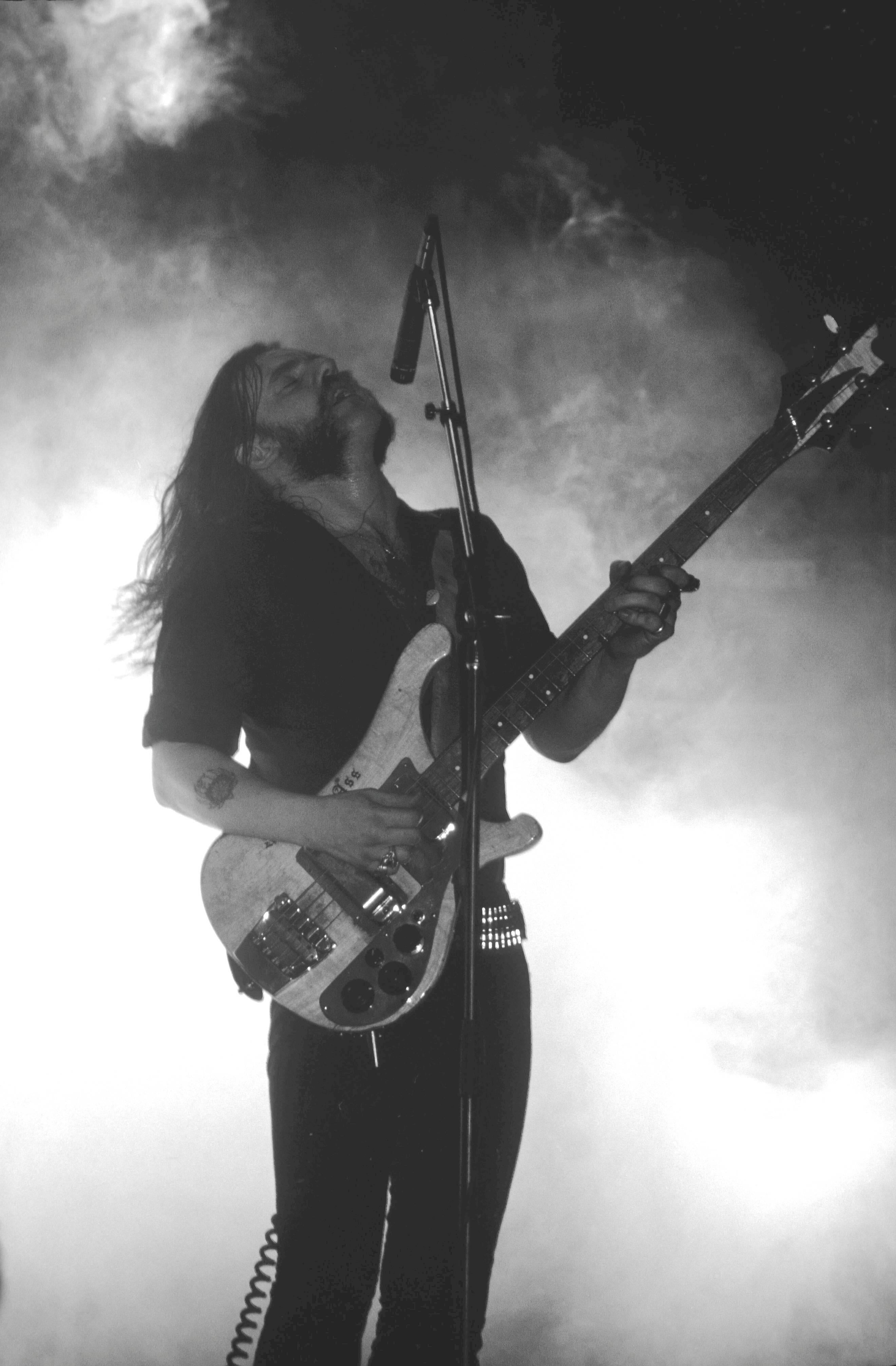 David Plastik Black and White Photograph - Lemmy of Motörhead Performing on Stage Fine Art Print