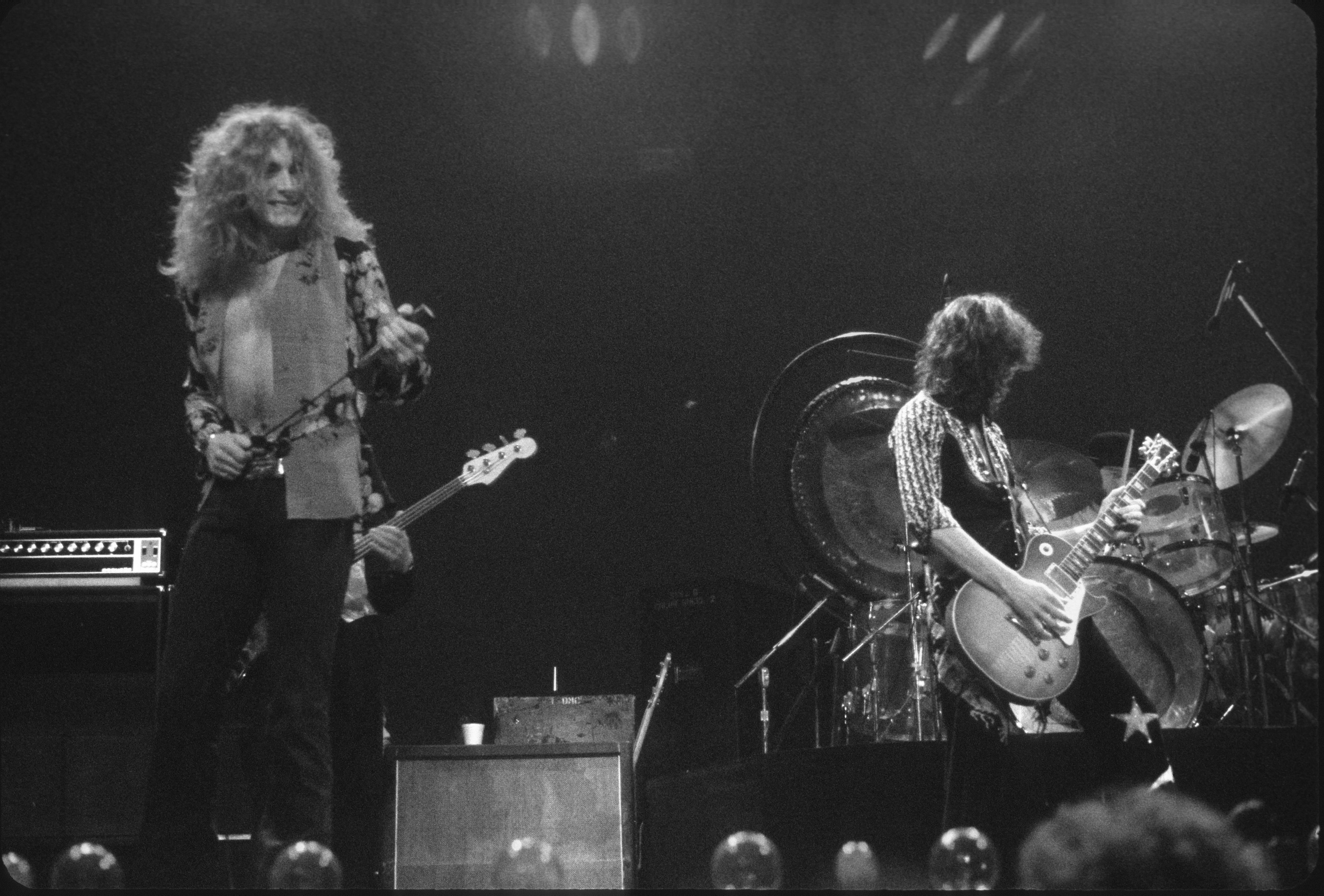 David Plastik Portrait Photograph - Robert Plant and Jimmy Page of Led Zeppelin Performing Fine Art Print