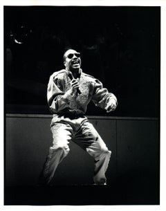 Stevie Wonder Smiling on Stage Vintage Original Photograph