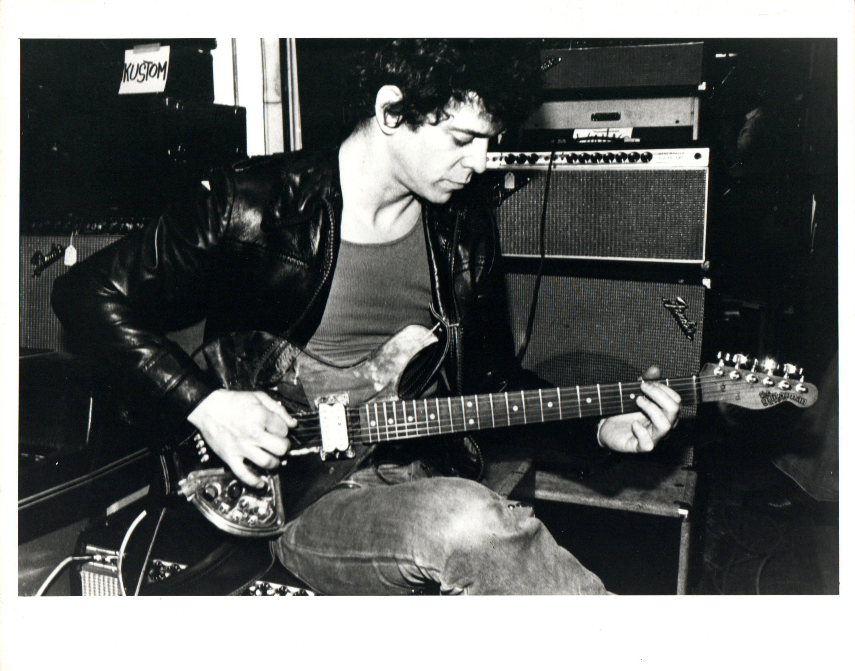David McGough Black and White Photograph - Lou Reed Playing Guitar Vintage Original Photograph