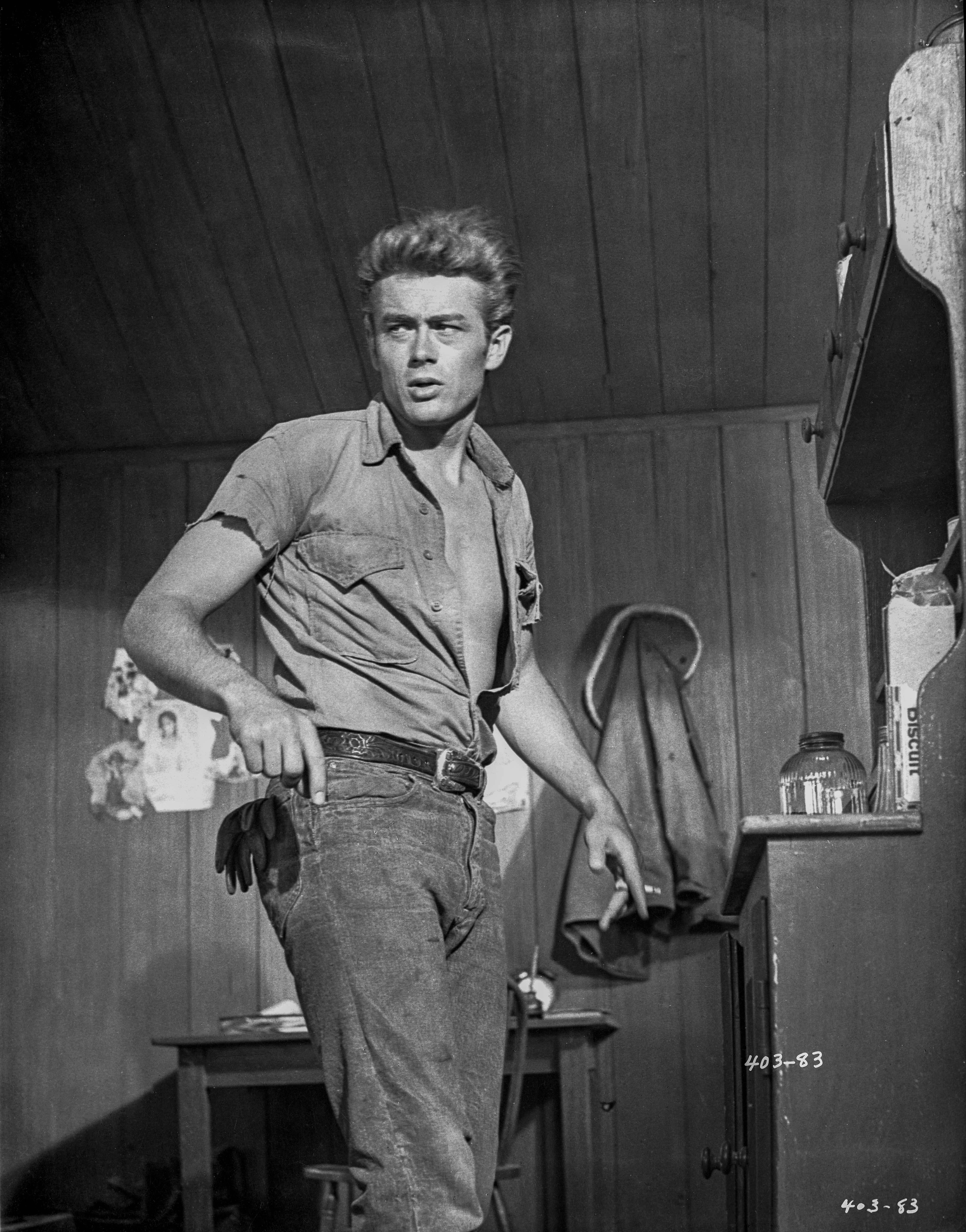 Floyd McCarty Black and White Photograph - James Dean: Action Star Fine Art Print