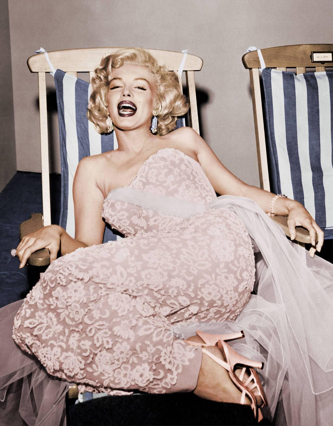 Frank Worth Color Photograph - Marilyn Monroe on Deck Chair Fine Art Print