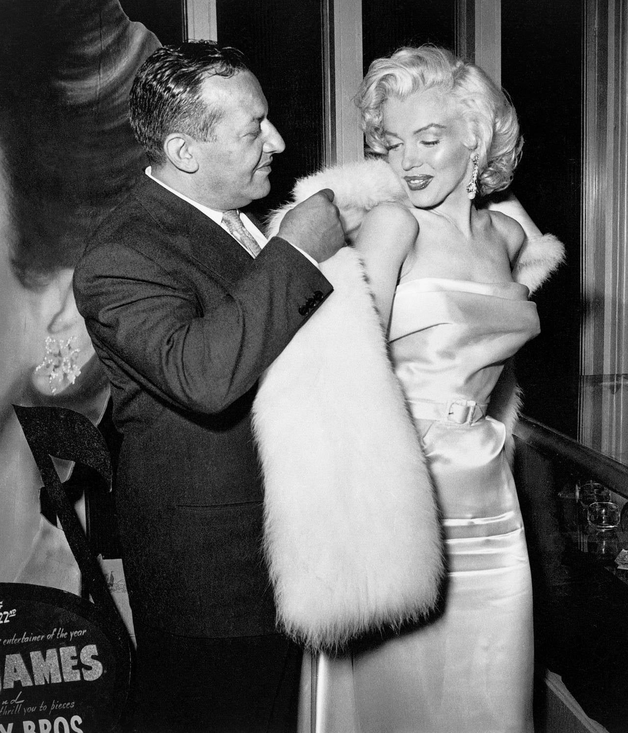 Frank Worth Black and White Photograph - Ciro's Owner Herbert Hoover and Marilyn Monroe Fine Art Print