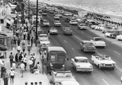 Busy Beach Street Scene Americana U.S.A. Fine Art Print