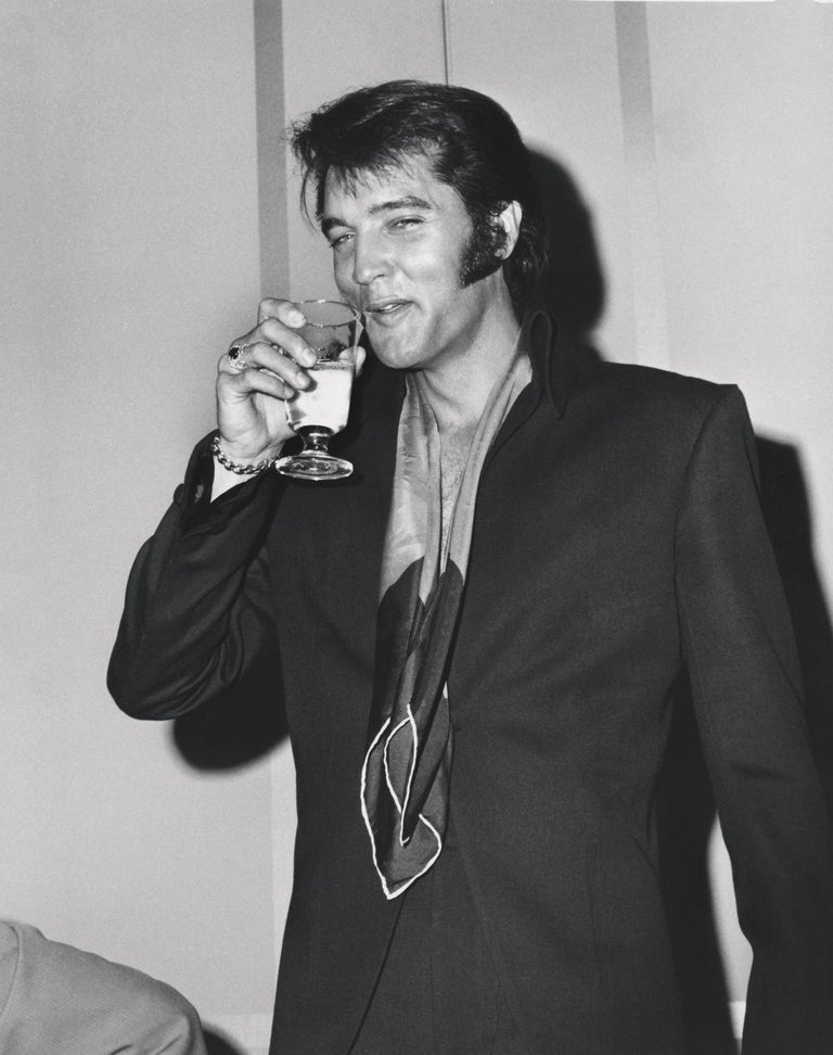 Phil Roach Black and White Photograph - Elvis Presley: Drink Like a King Fine Art Print