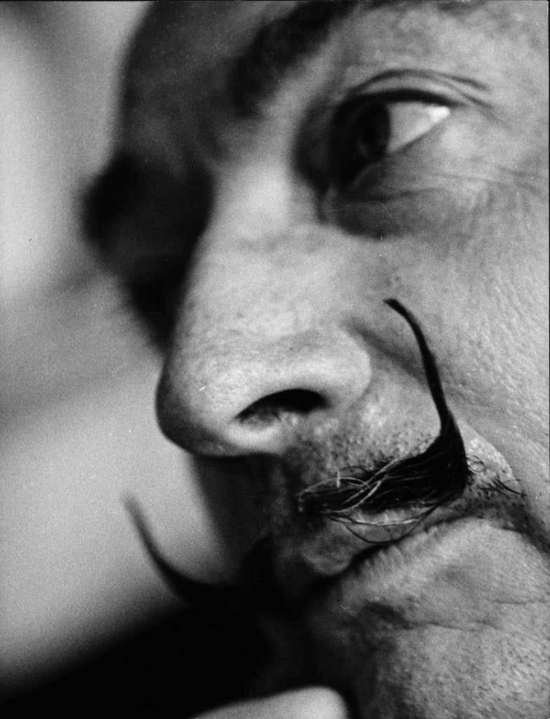 Giancarlo Botti Black and White Photograph - Salvador Dali Close-Up Fine Art Print