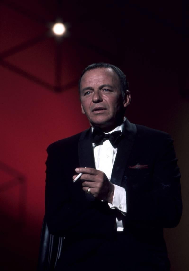 Unknown Color Photograph - Frank Sinatra Smoking 1960s