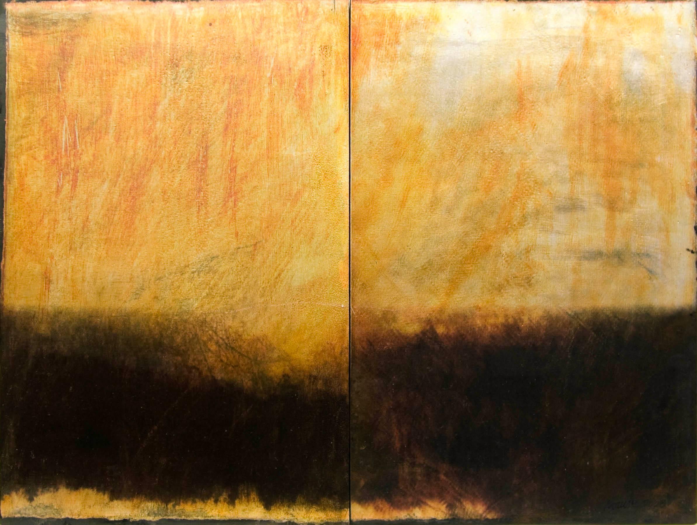 Silver Rain (diptych) - Mixed Media Art by Dorothy Simpson Krause