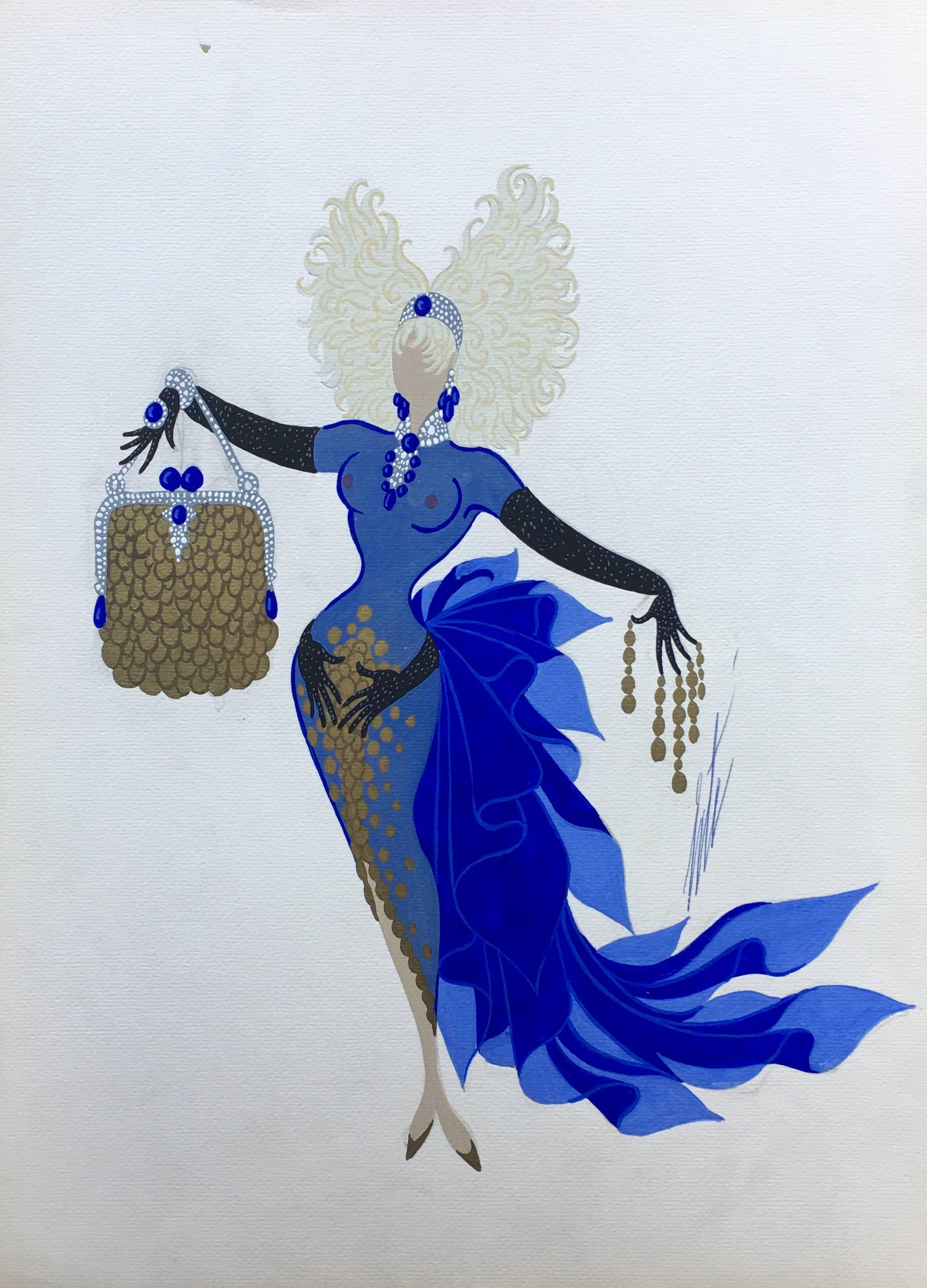 Erté Figurative Painting - Jeu d'enfer, mannequin