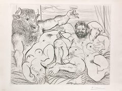 Pablo Picasso, "Scène bacchique au Minotaure" from La Suite Vollard, etching