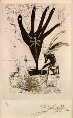 Salvador Dalí, ""Fleur d''art"" aus Les Amours Jaunes, Radierung mit Farbe, signiert