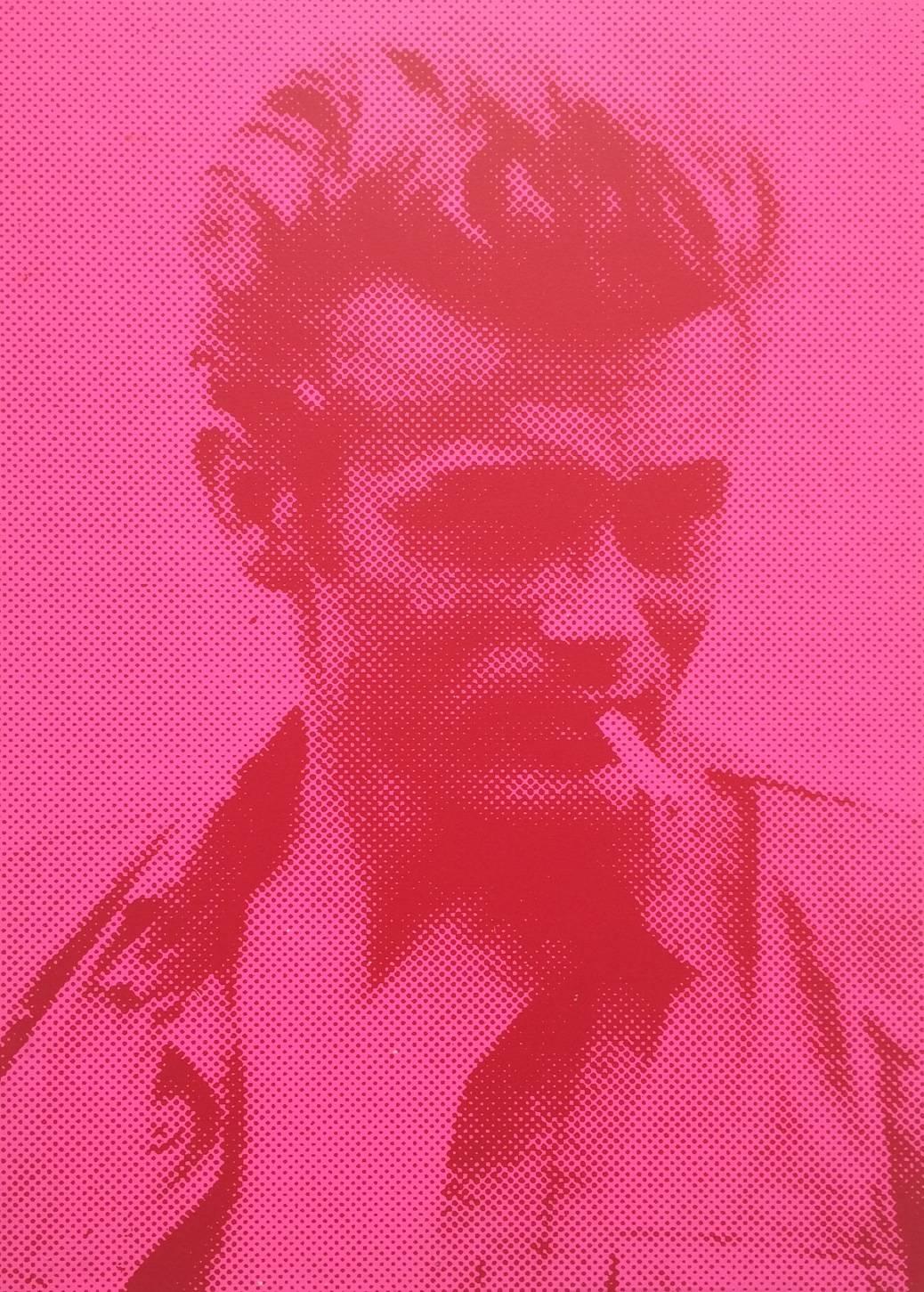 Russell Young, "James Dean (Pink and Red)", original silkscreen on canvas