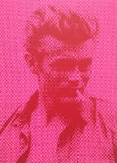 Russell Young, "James Dean (Pink and Red)", original silkscreen on canvas