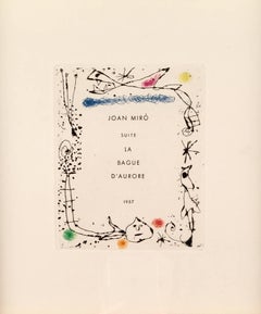 Joan Miró, "La Bague d'Aurore", 1957, etching, hand signed