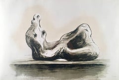 Henry Moore, "Stone Reclining Figure II", lithograph in color, hand signed