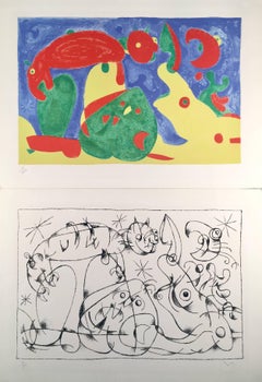 Joan Miro, Ubu Roi M.490 and M.491 (Diptych)