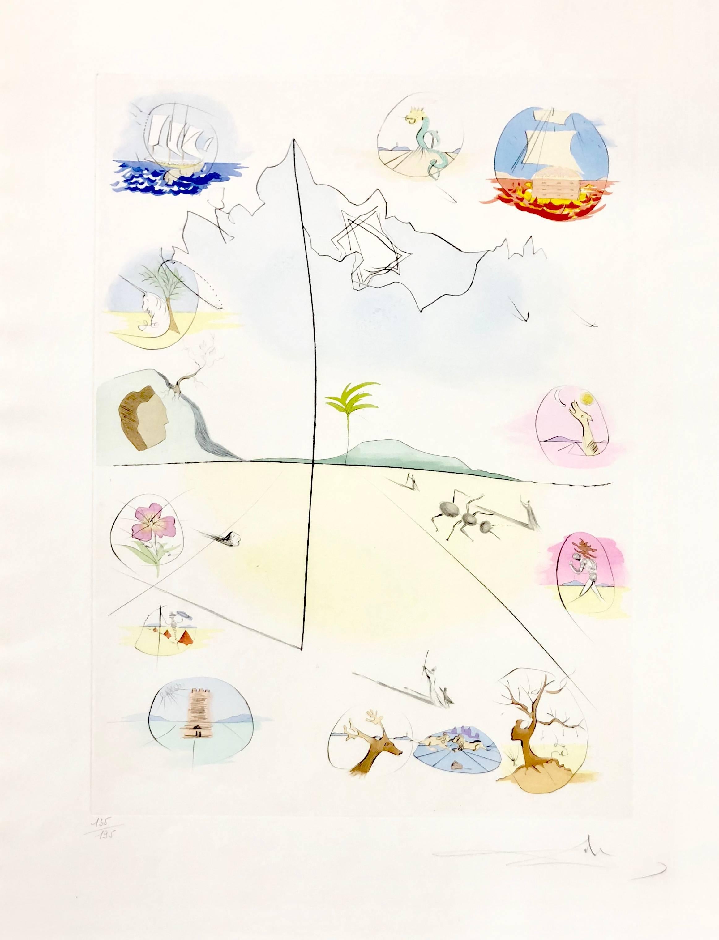 Portfolio der Zwölf Stammesangehörige Israel – Print von Salvador Dalí