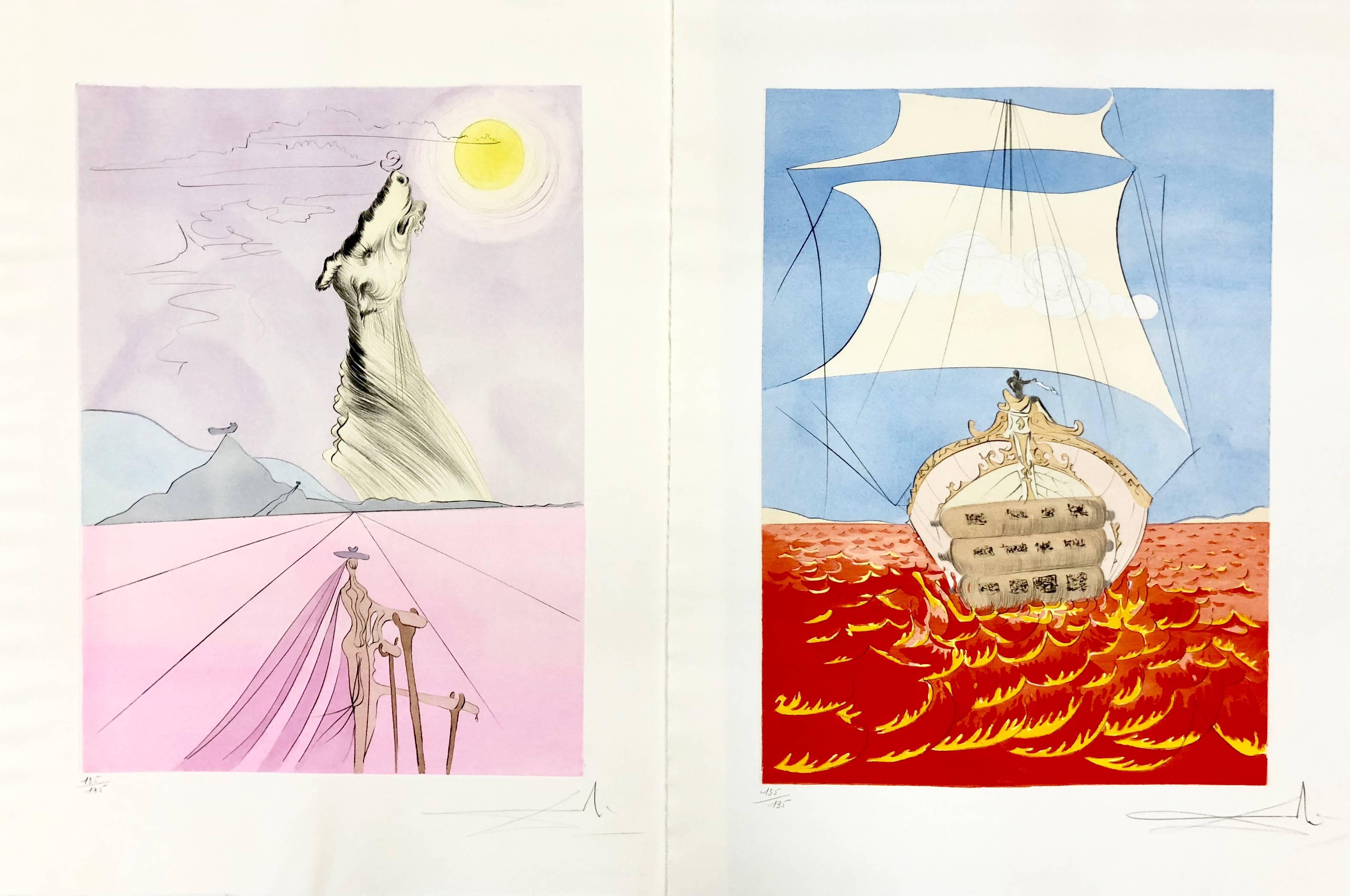 The Twelve Tribes of Israel Portfolio - Gray Landscape Print by Salvador Dalí