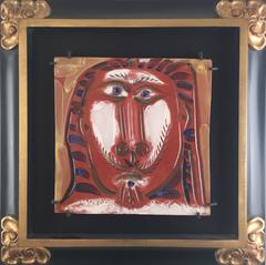 Pablo Picasso, "Man's Head with Long Hair", ceramic