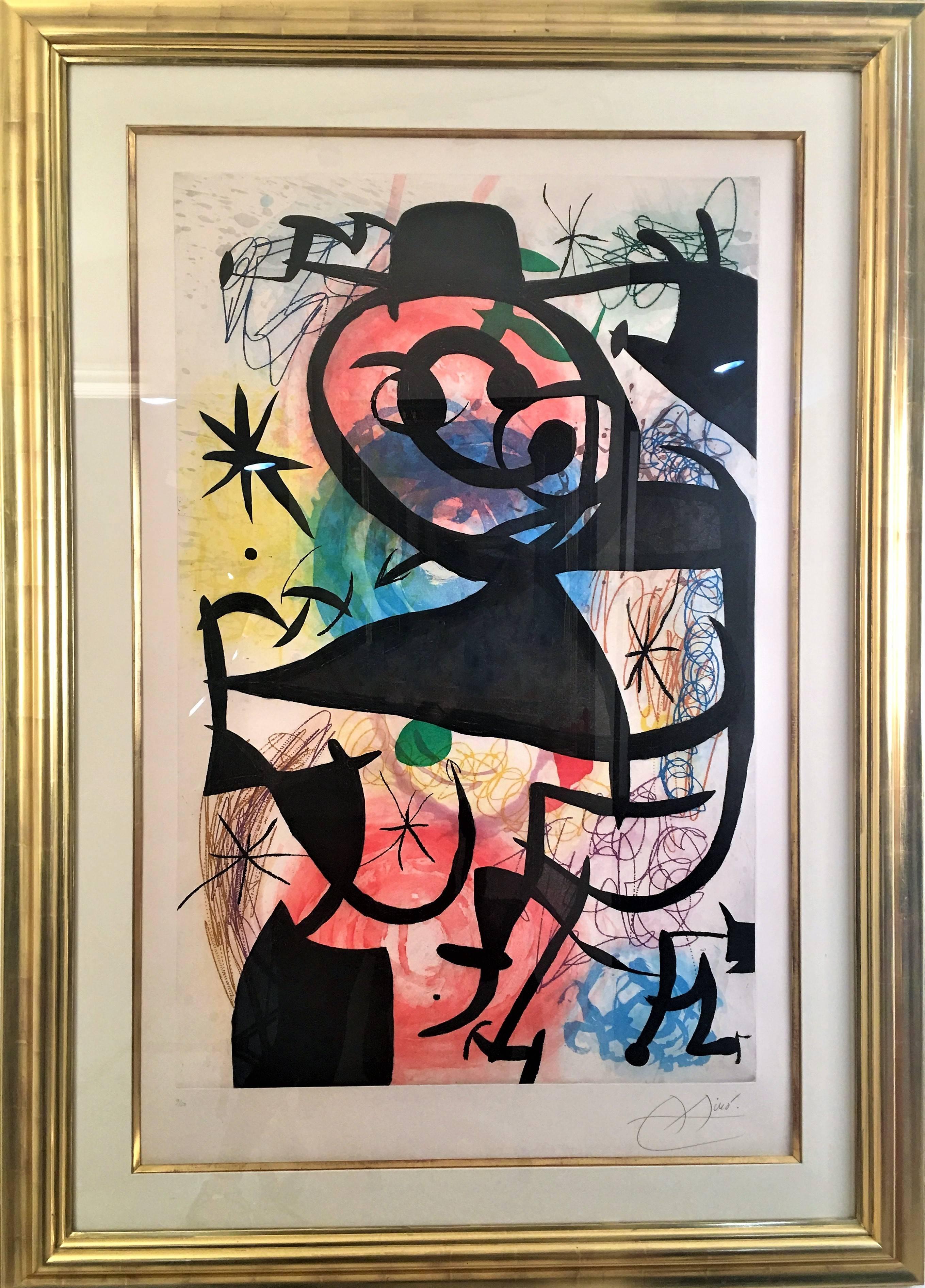 Joan Miro, „Le Pitre Rose“, Radierung, Aquatinta, von Hand signiert  – Print von Joan Miró