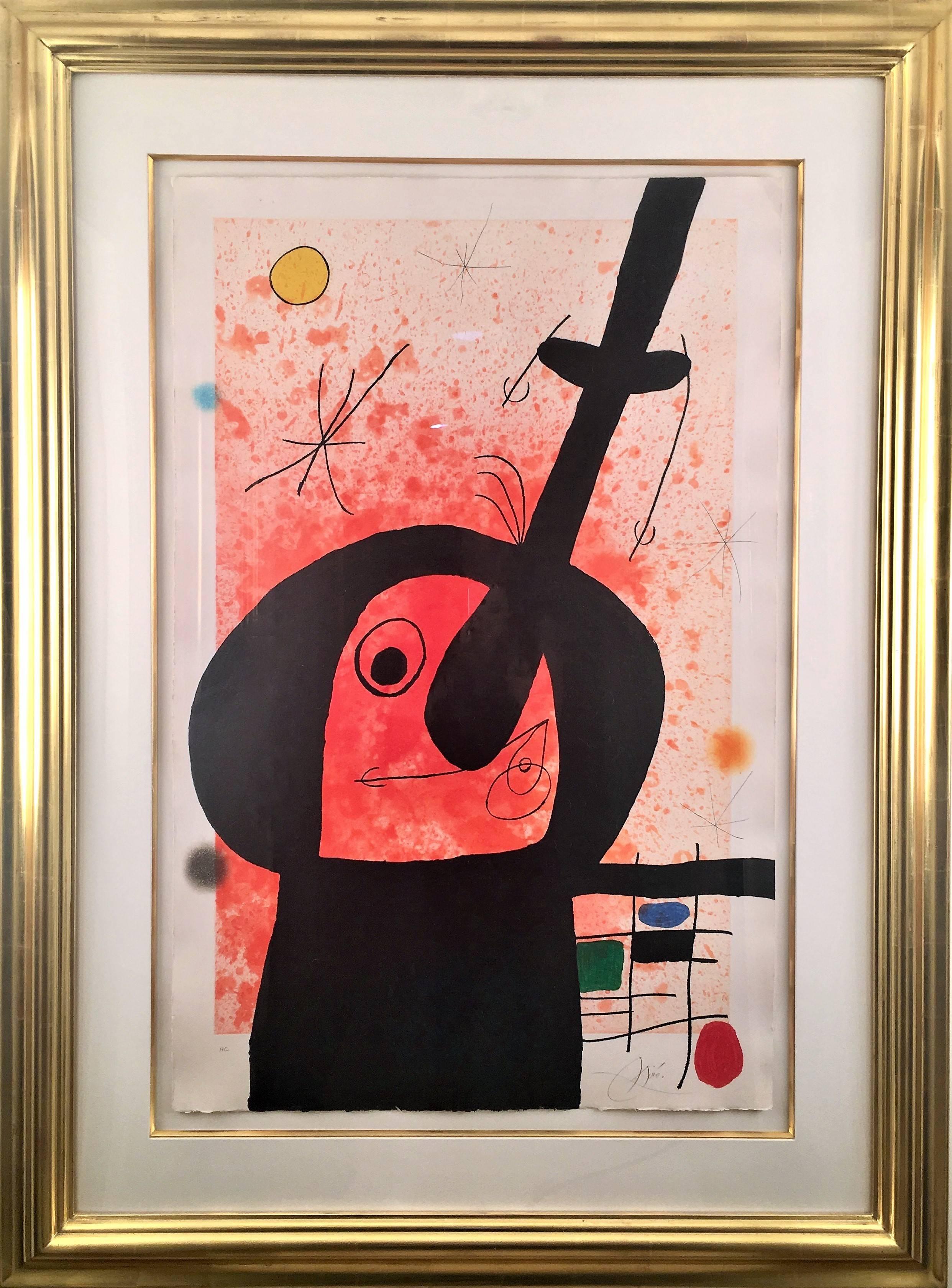 Joan Miro, „Le Penseur Puissant“, Radierung, handsigniert – Print von Joan Miró