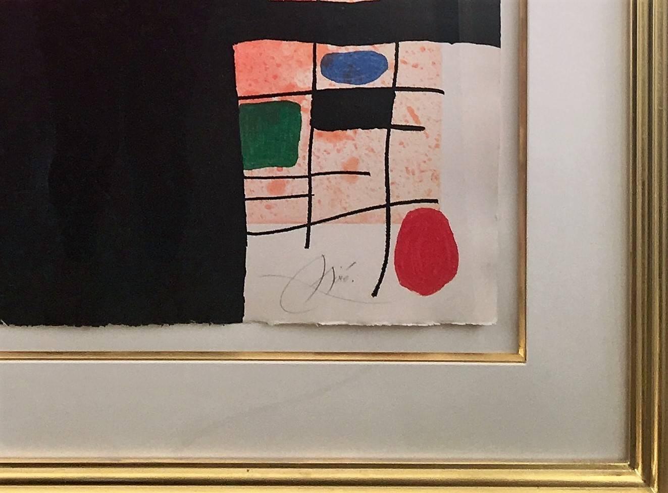 Joan Miro, „Le Penseur Puissant“, Radierung, handsigniert (Schwarz), Abstract Print, von Joan Miró