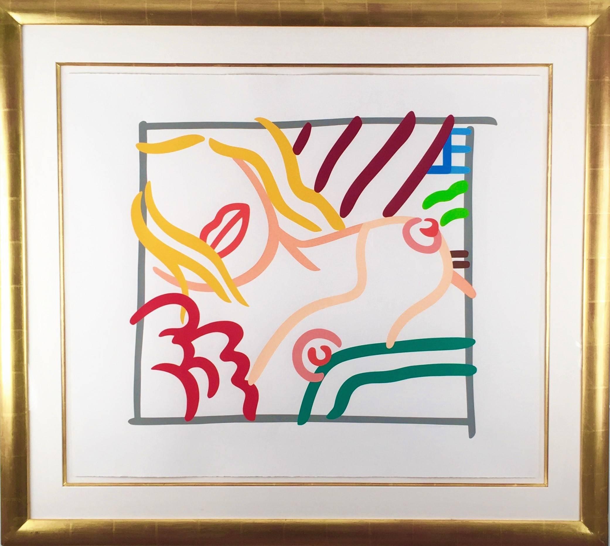 New Bedroom Blonde Doodle - Print by Tom Wesselmann