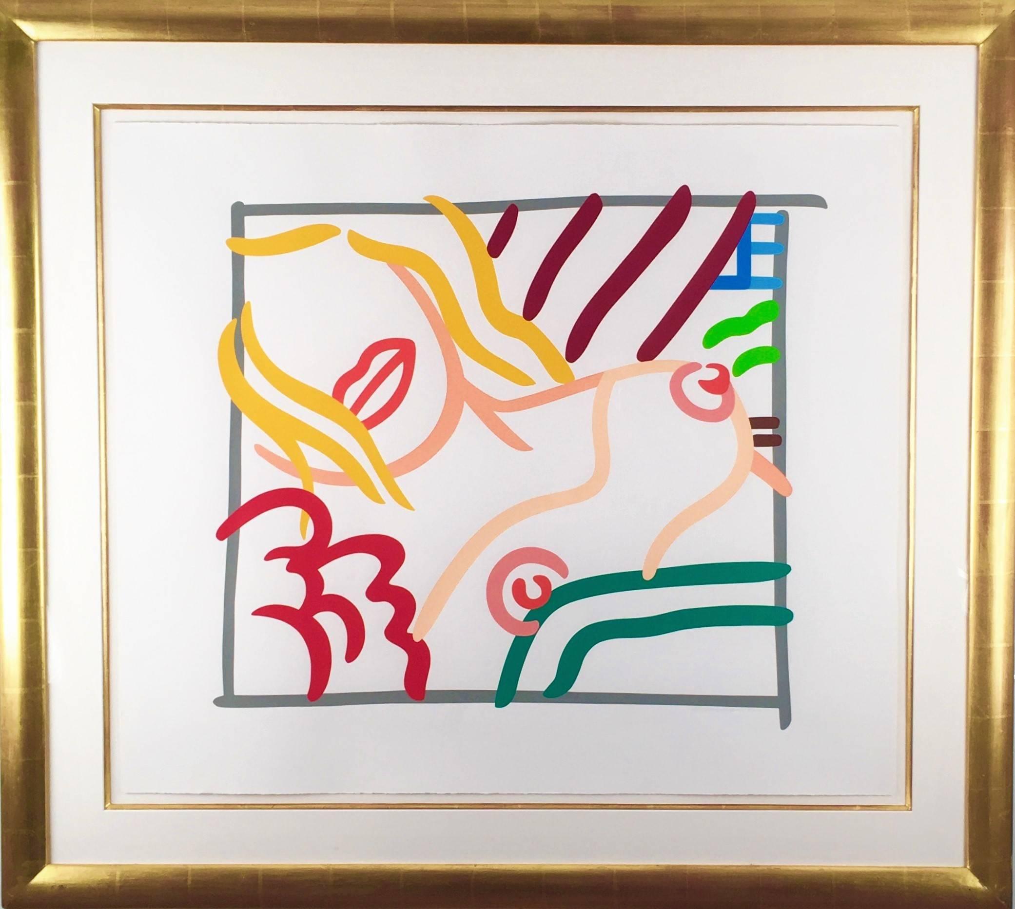 New Bedroom Blonde Doodle  - Print by Tom Wesselmann