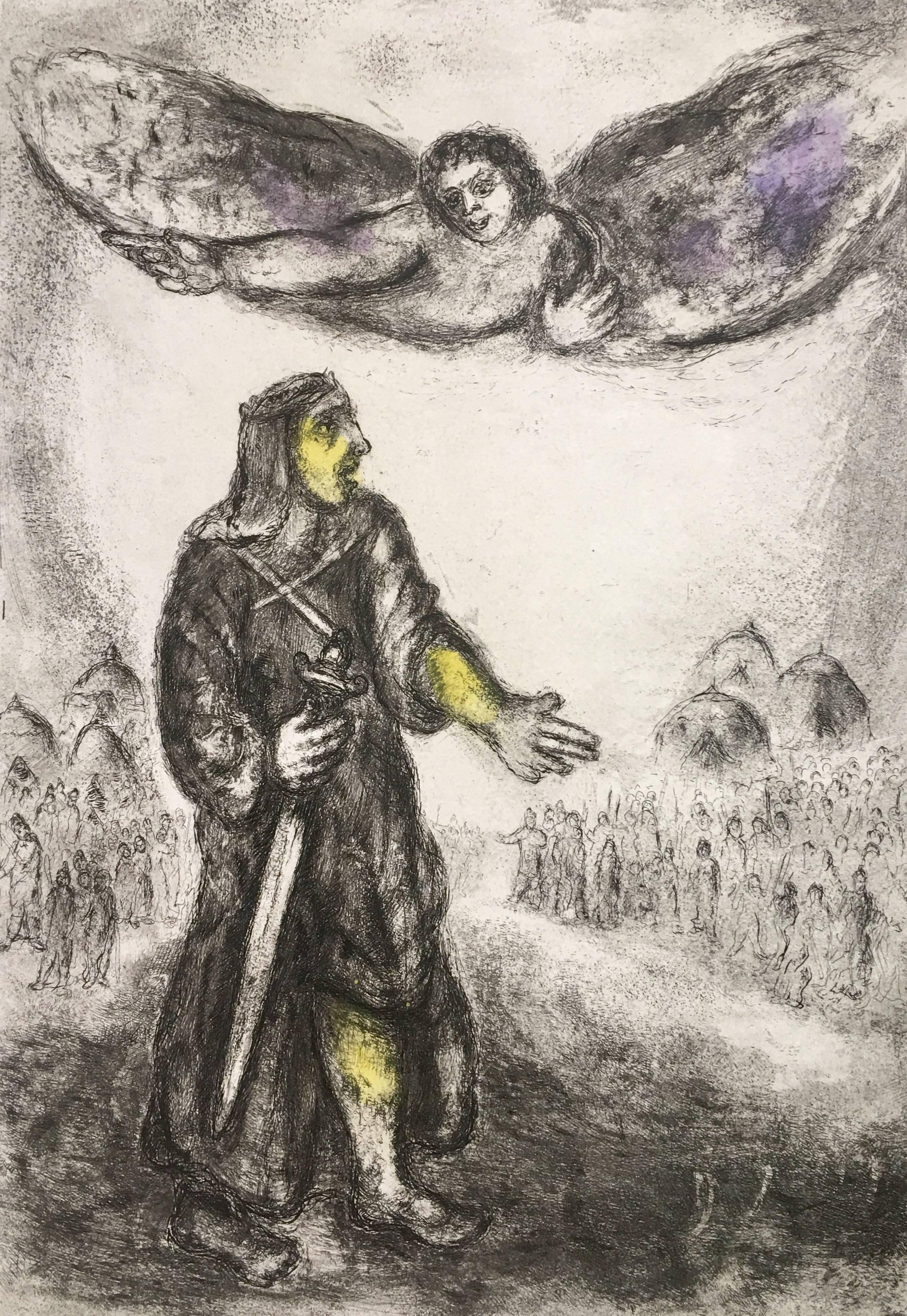 Joshua Before Jericho from The Bible (Plate 46) - Print by Marc Chagall