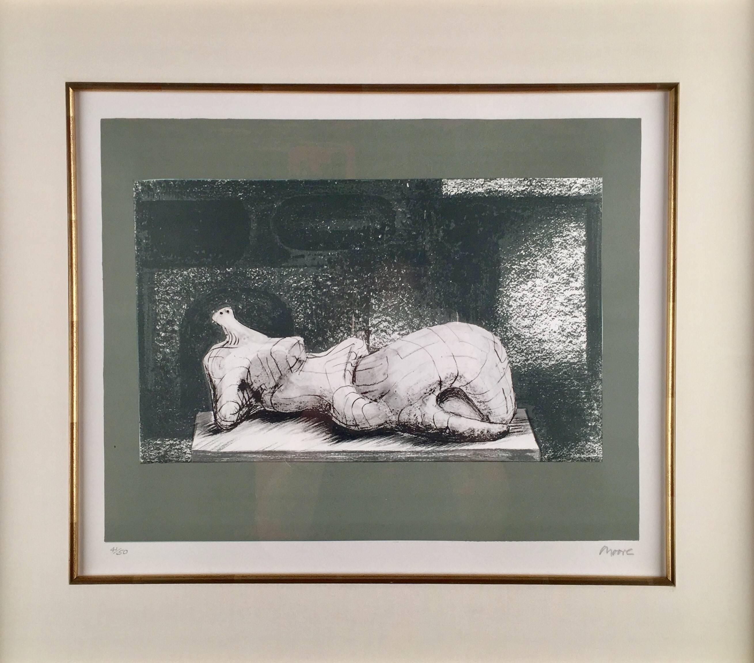 This piece is an original lithograph by Henry Moore, created in 1977 and published in 1980.  Moore is an English artist best known for his semi-abstract figurative bronze sculptures.  His forms are usually abstractions of the human figure.  It is