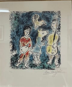 Marc Chagall , Les Artistes, hand signed lithograph in colors