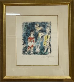 Marc Chagall , Les Artistes, hand signed lithograph in colors