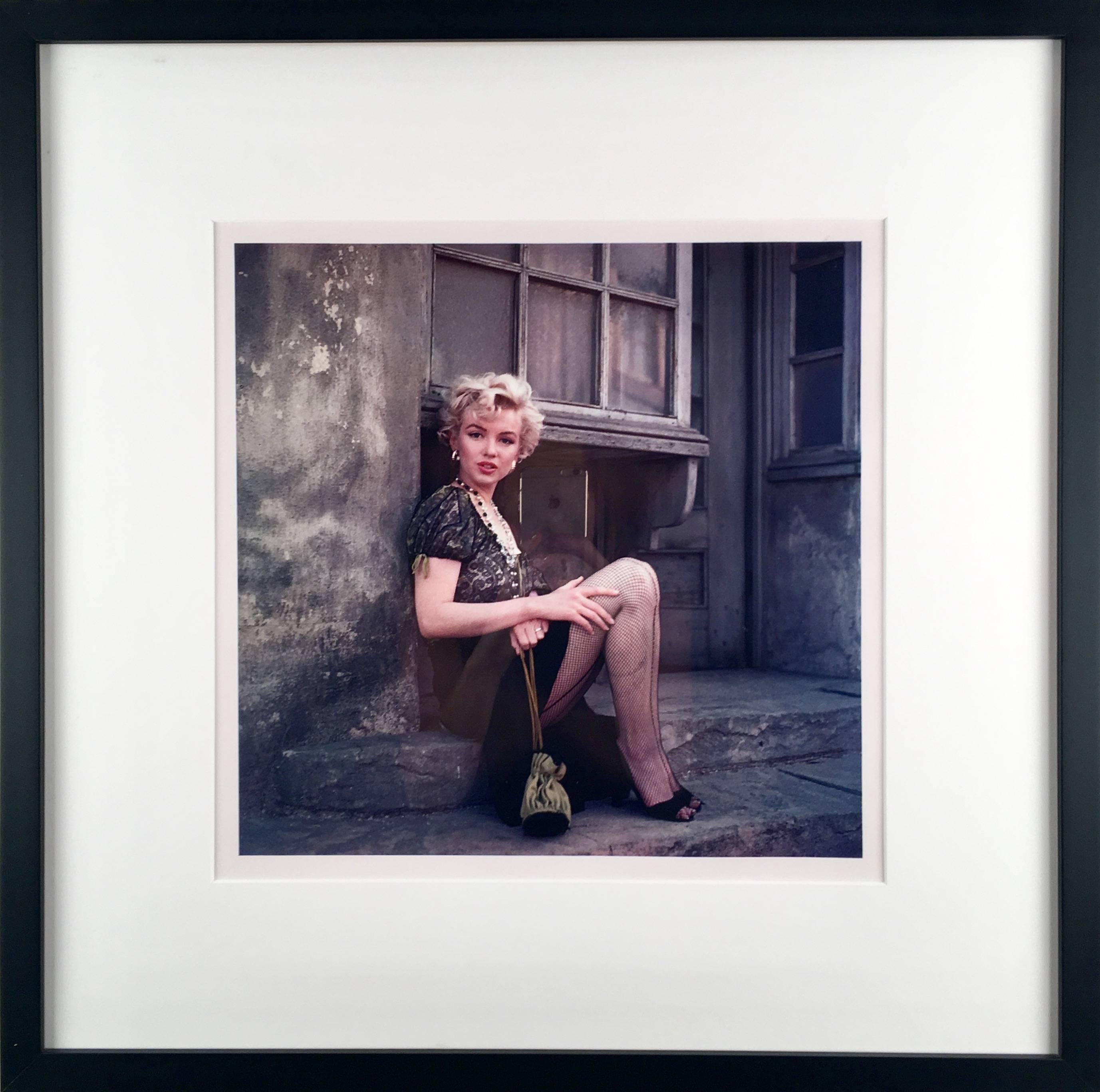 An original modern photograph printed from the original negative taken by Milton Greene in 1956, and printed in 1979.  This image is part of a photo shoot that was done in promotion of Monroe's new film 