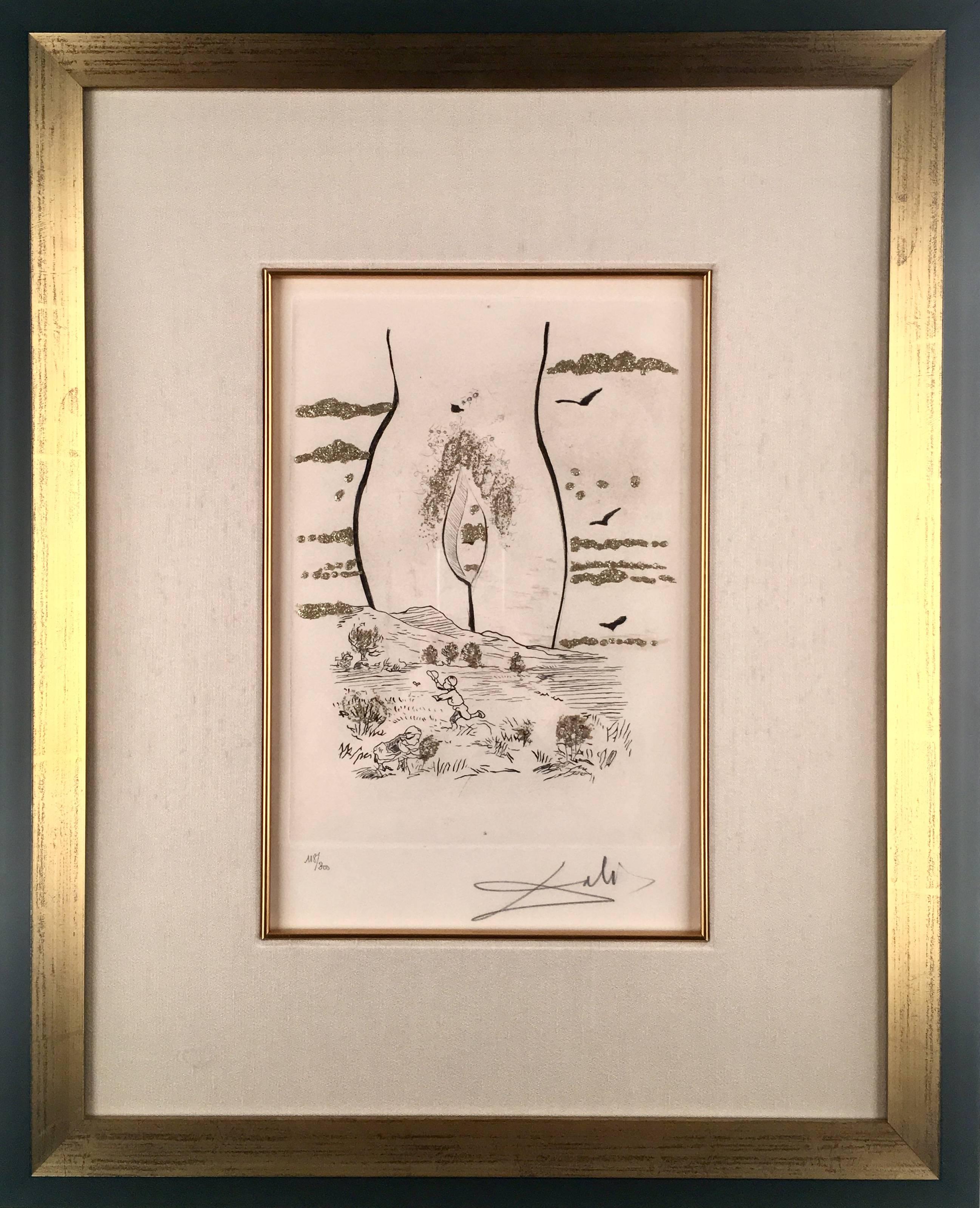 Salvador Dalí, A l'eternelle Madame de Les Amours Jaunes, aguafuerte, 1974 1