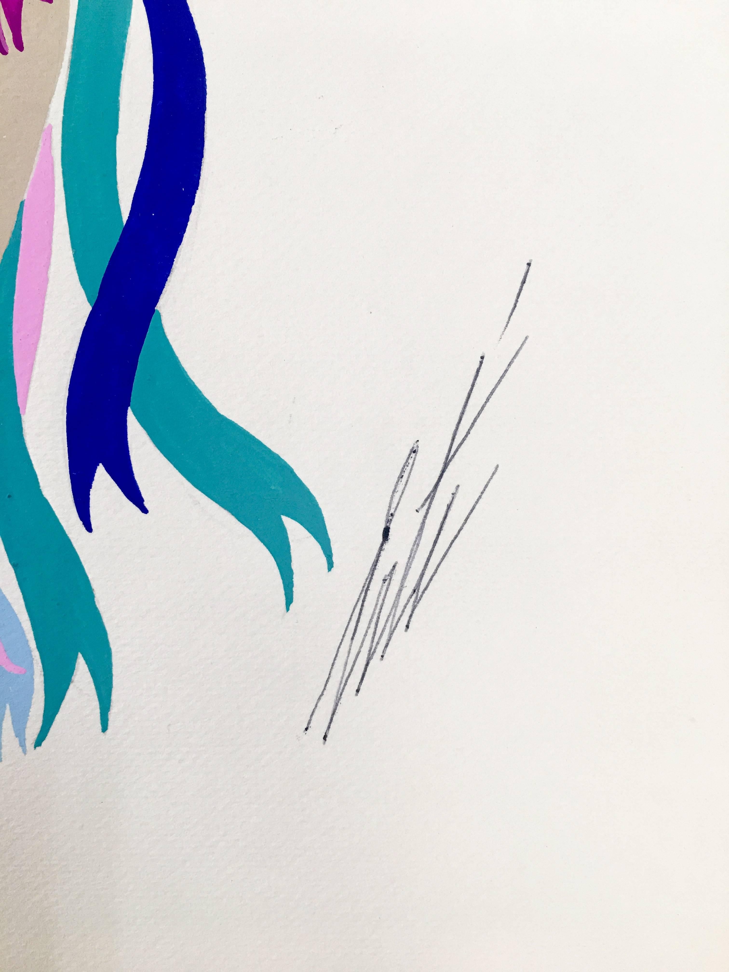 Erté, Raspoutine, troisieme mannequin, gouache unica, firmata a mano in vendita 1