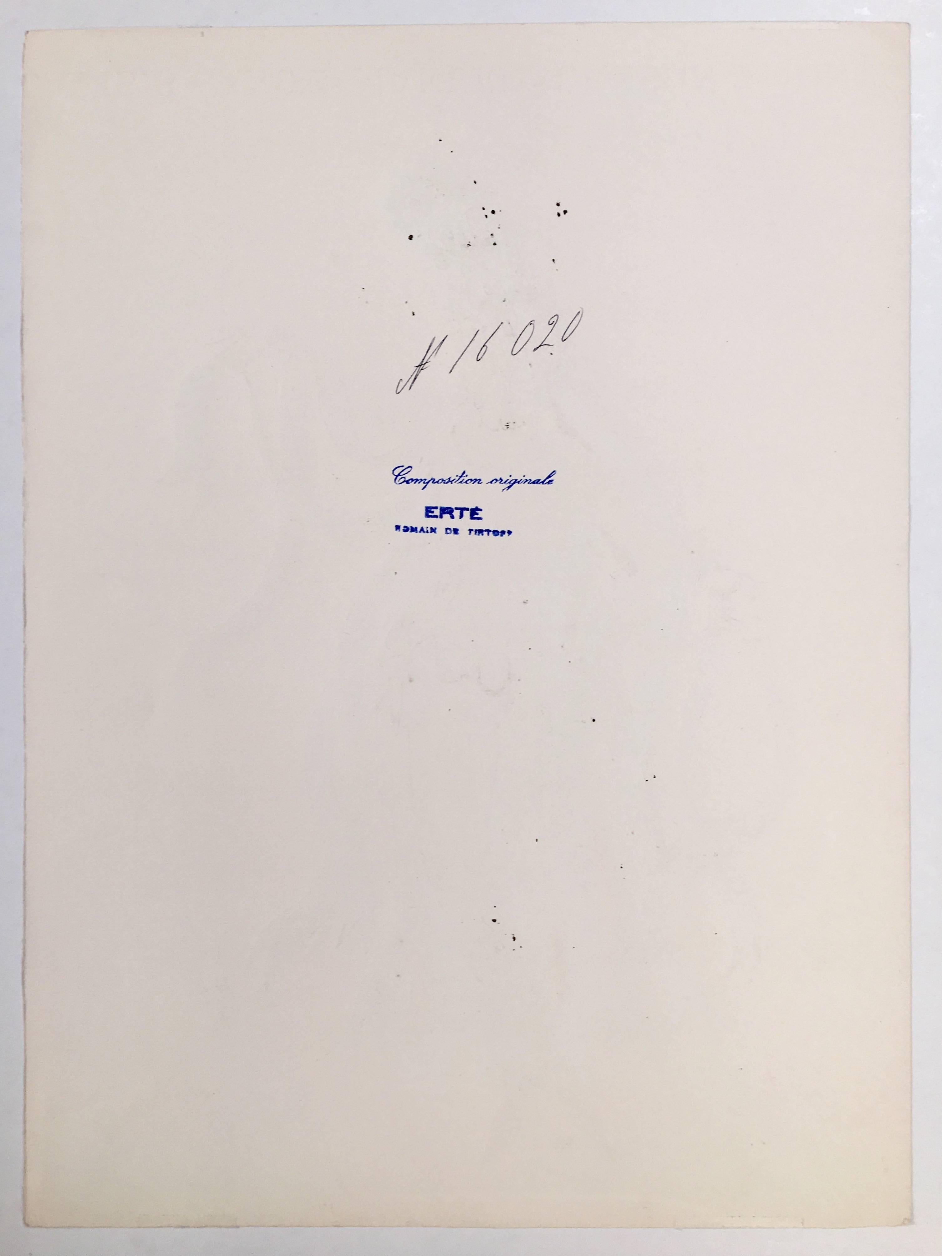 Erté, Raspoutine, troisieme mannequin, gouache unica, firmata a mano in vendita 2