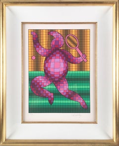 Victor Vasarely, "Tennis Player", silkscreen