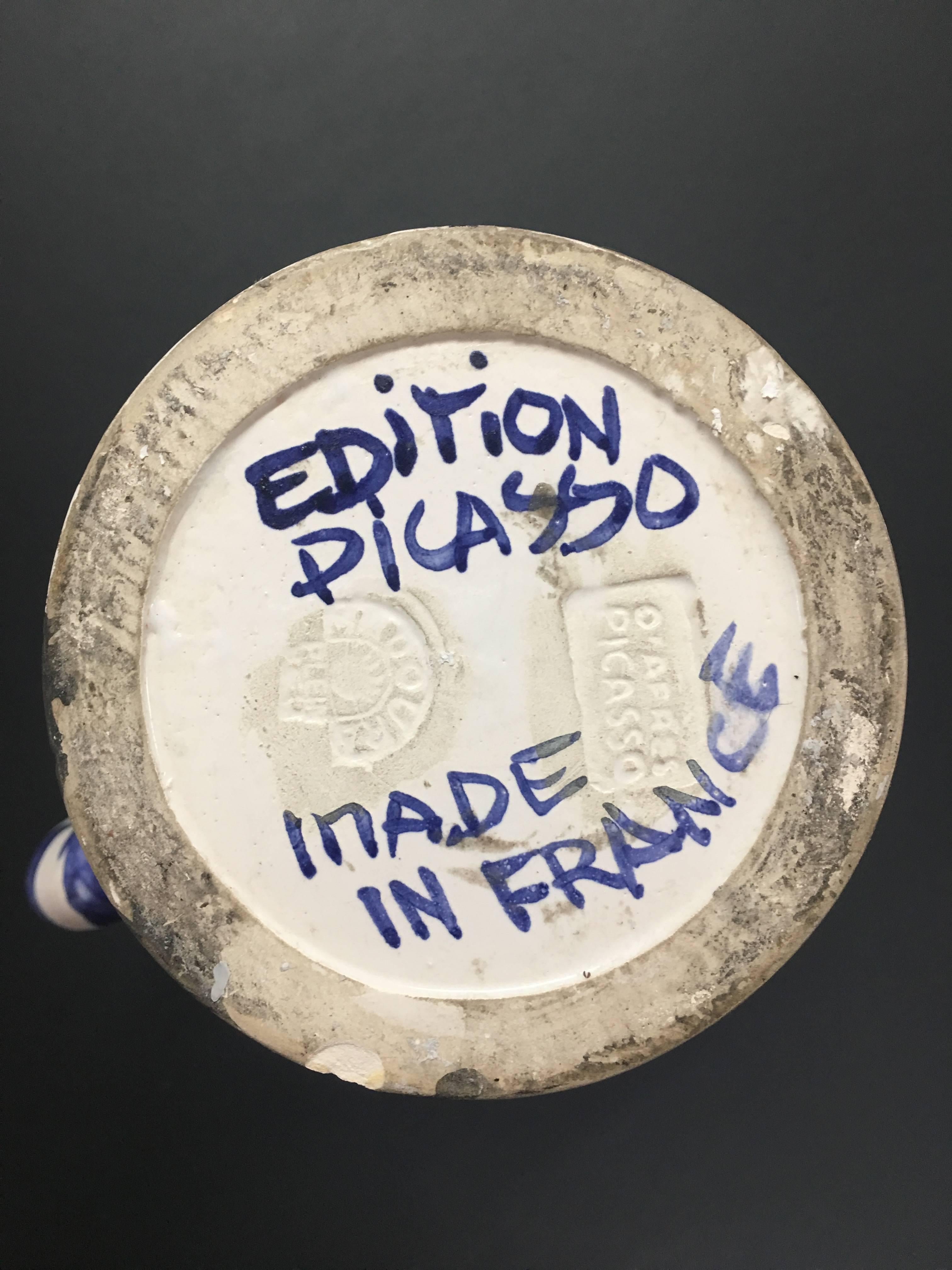  Einzigartige Variante des „Tte peinte“-Krugs „Painted Face“ (Gemaltes Gesicht) von Pablo Picasso im Angebot 4