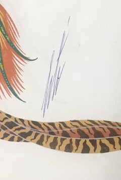 Erté, "Deuxième porteuse d'oiseaux", unique gouache, hand signed