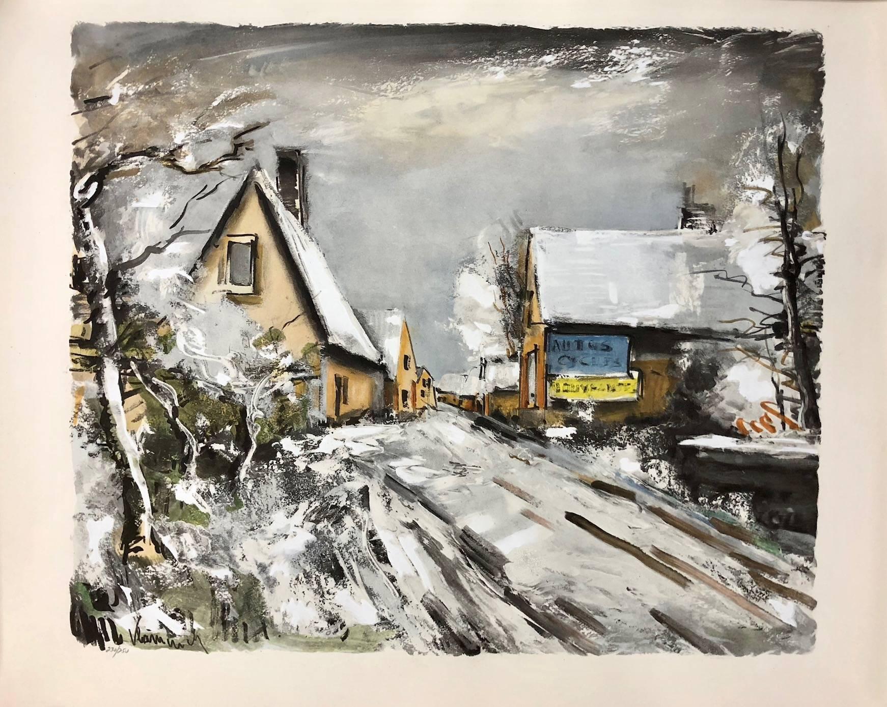 Landscape Print (after) Maurice de Vlaminck - Sous la neige de Notre Pain Quotidien