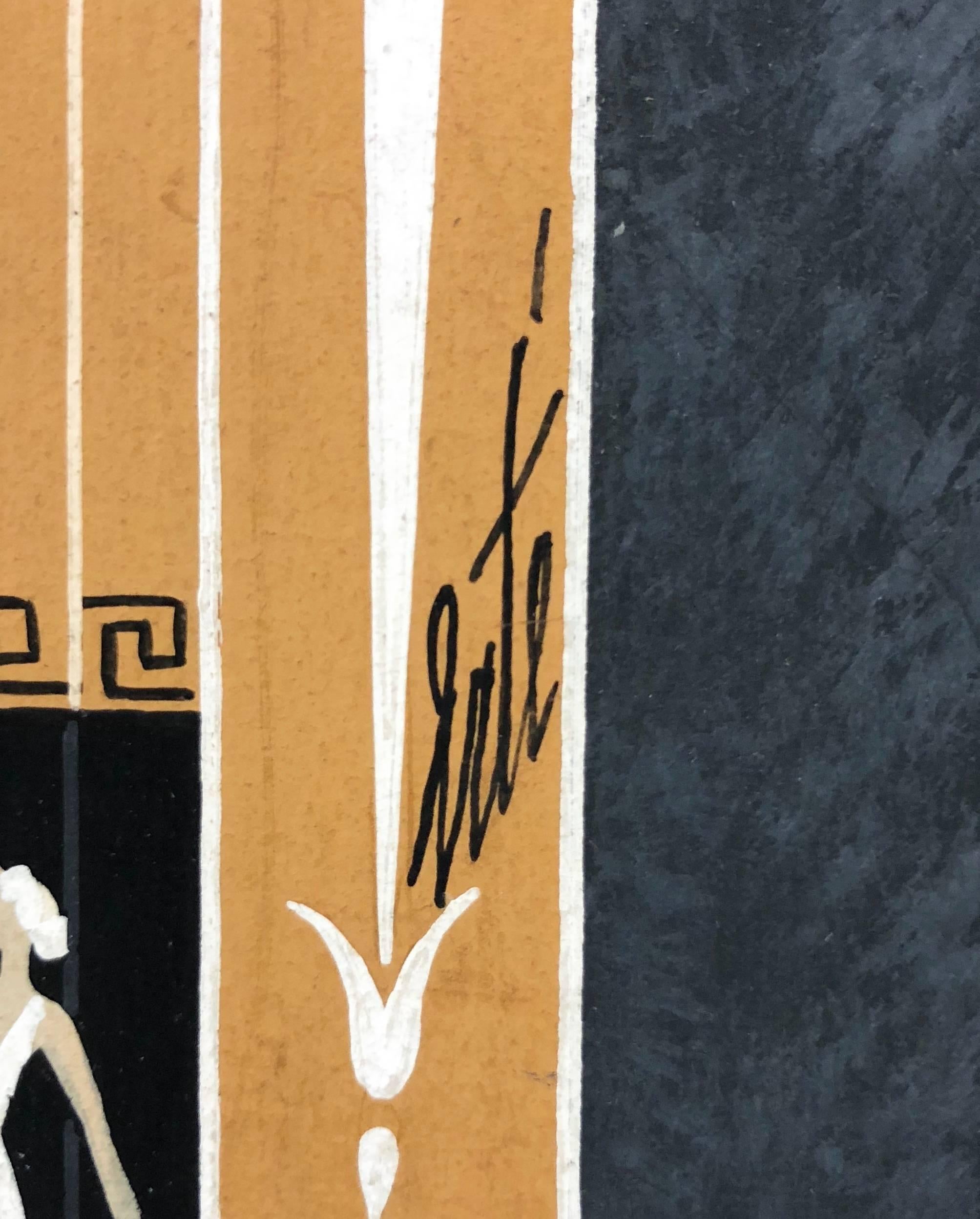 Phi-Phi, rideau - Fidia - Premier acte fait pour les Bouffes-Parisiens - Painting Moderno di Erté