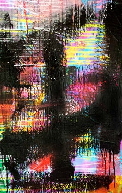 Óleo sobre lienzo titulado: "Rastrillo negro II"