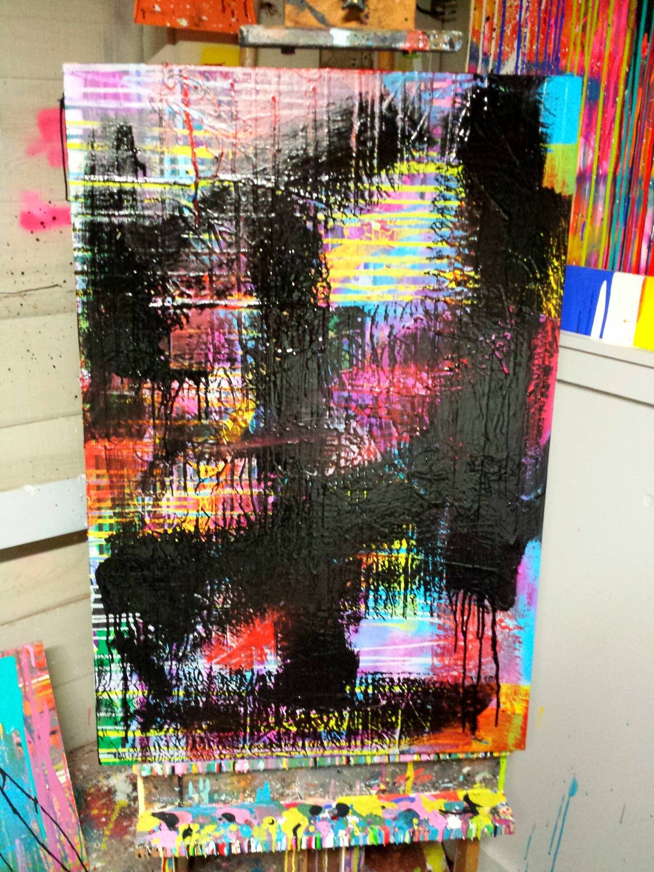 Huile sur toile intitulée : « Black Rake II ». en vente 2