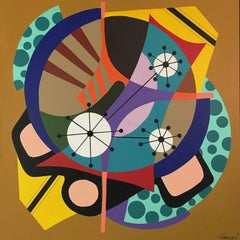 Acrylic on Canvas Titled “Sparkling Wheel”