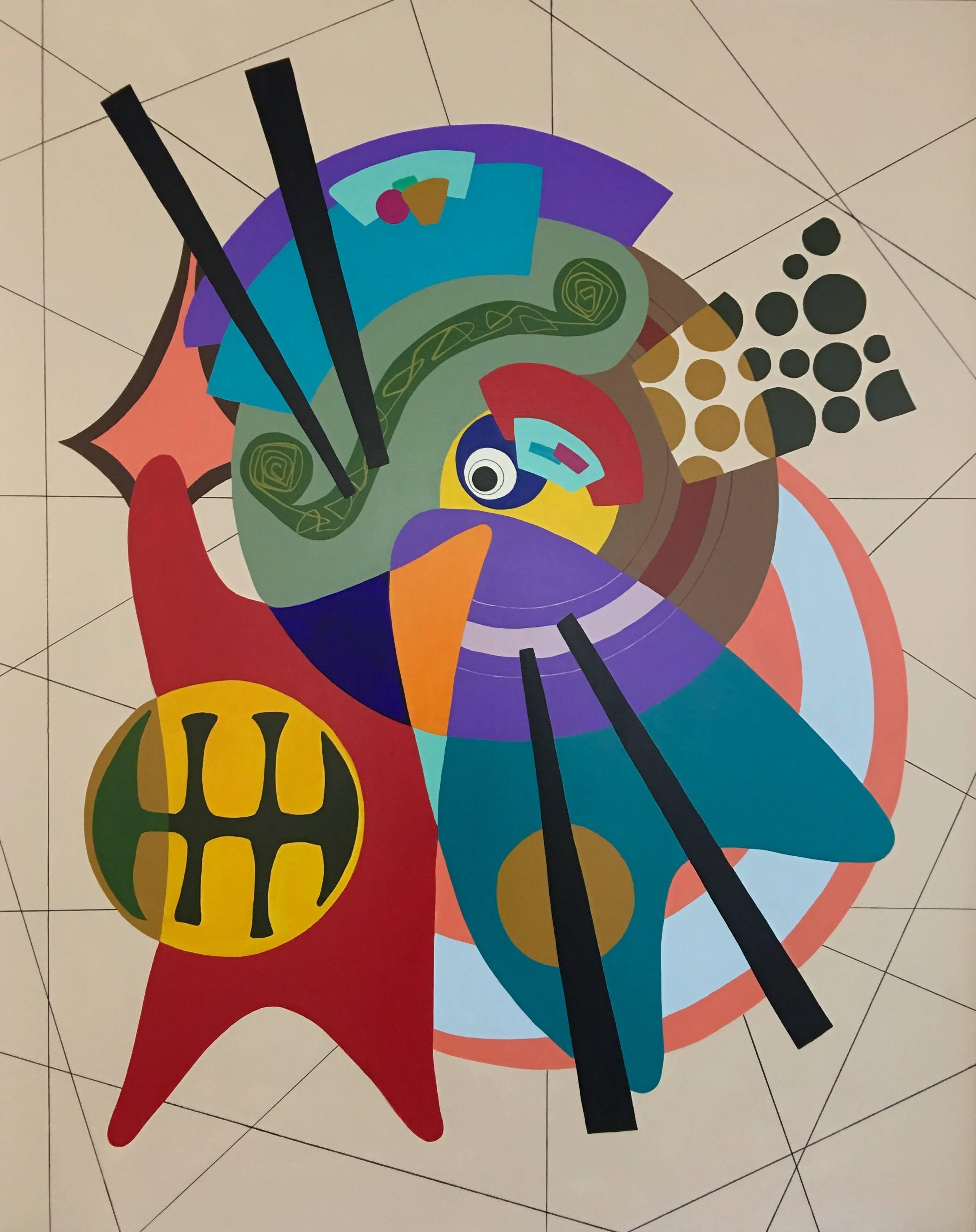 Amauri Torezan Abstract Painting - Acrylic Painting Titled: Orbital
